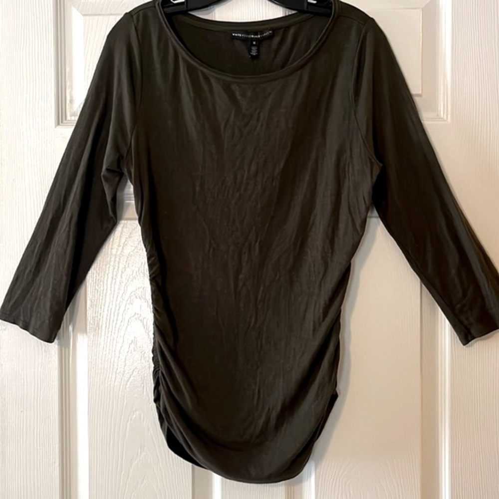 WhiteHouseBlackMarket rouched 3/4 sleeve shirt size medium